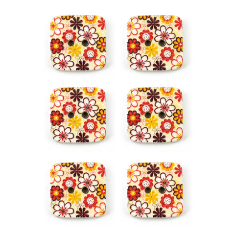 Printed Women Wood Button WD-73