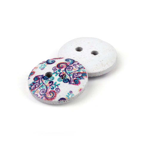 Printed Kid's Wood Button WD-89