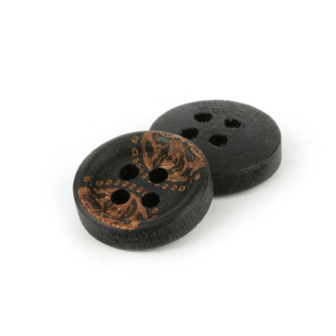 Wood Four Hole Shirt Button WD-03