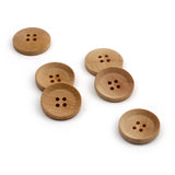 Carved Natural Wood Button WD-142 ( New )