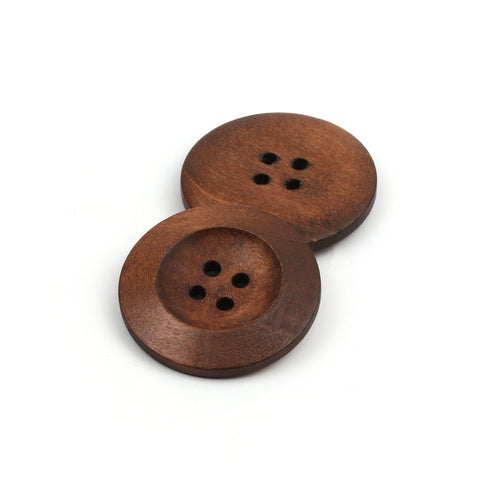 Carved Natural Wood Button WD-146 ( New )