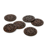 Carved Natural Wood Button WD-150 ( New )