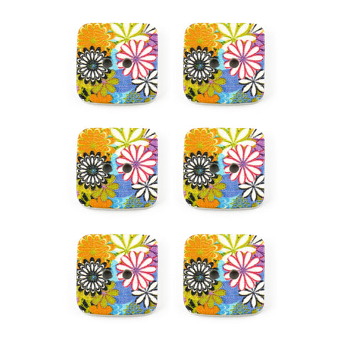 Printed Women Wood Button WD-69