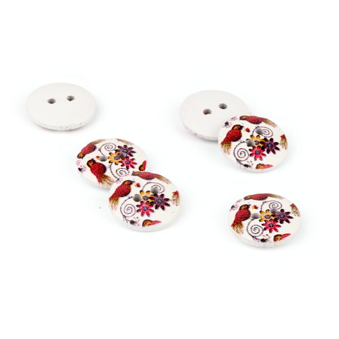 Printed Kid's Wood Button WD-76