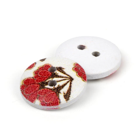 Printed Kid's Wood Button WD-82