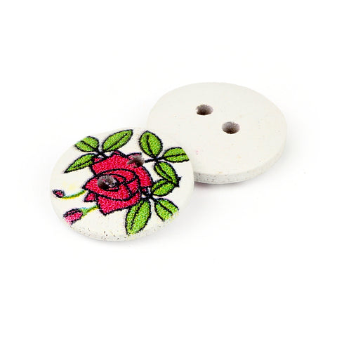 Printed Kid's Wood Button WD-92