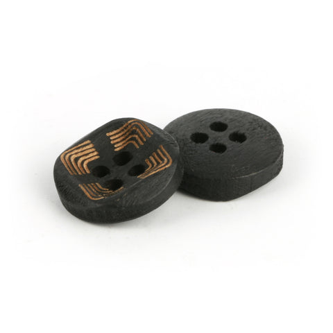Wood Four Hole Shirt Button WD-40